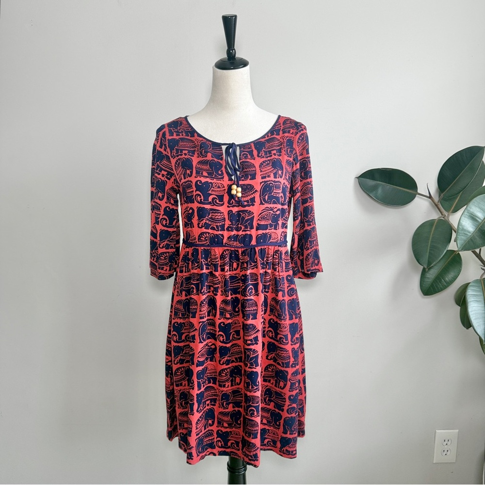 Leona Edmiston Elephant Print Mini Dress XS